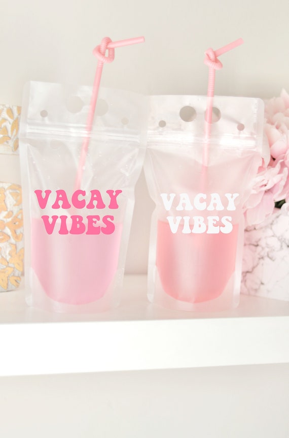 Vacay Vibes Drink Pouch | Girls Trip Gift | Girls Weekend Drink Pouch | Girls Trip Favor | Packable Favor | Booze Bag | Drink Pouch Favor |