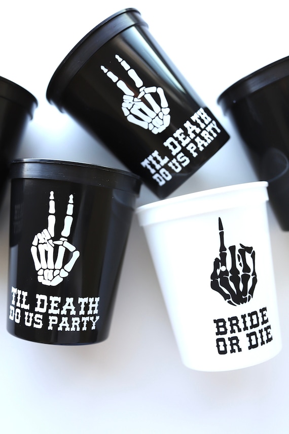 Til Death Do Us Party | Bride or Die | Halloween Bachelorette Cups | Til Death Do Us Party Bachelorette Favors | Gothic Favors | Gothic Cups