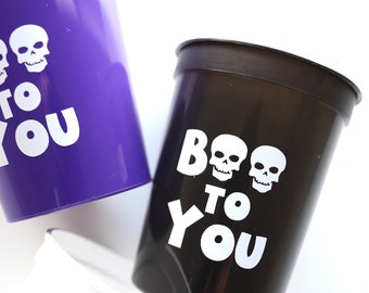 Boo to You | Halloween Cups | Halloween Favors | Halloween Party Cups | Witch Bachelorette | Skull Halloween Cups | Bachelorette Favors