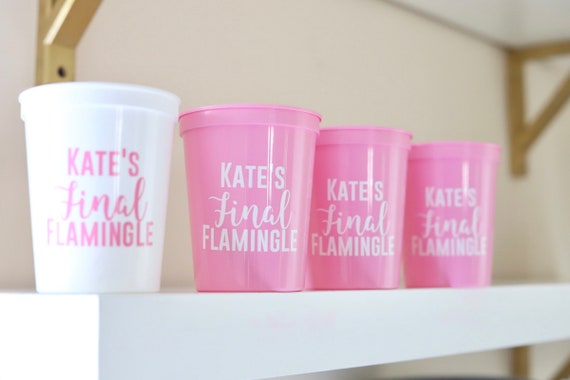 Flamingo Bachelorette Favors | Flamingo cups | Light Pink Bachelorette | Flamingo Theme Cups Final Flamingle | Final Flamingle | Personalize