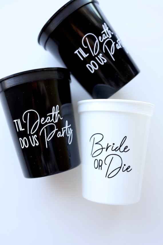 Til Death Do Us Party | Bride or Die | Halloween Bachelorette Cups | Til Death Do Us Party Bachelorette Favors | Gothic Favors | Gothic Cups