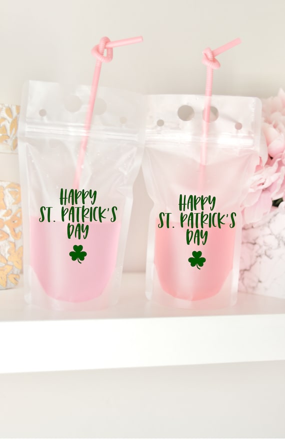 Saint Patrick's Day Favors | Pouches | Saint Patty's Day Favors | St. Patrick's Day Drink Pouch | St. Patty's Day Booze Bags | Saint Patrick