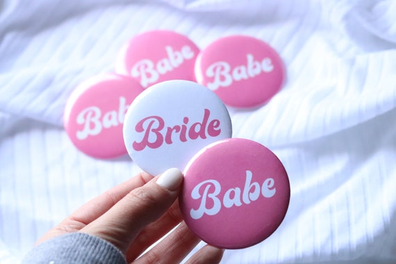 Bride Babe Buttons | Bride Babe Bachelorette Pins | Bride Babe Favors | Bachelorette Pins | Bride Babe T Shirt Buttons Small Bach Favor
