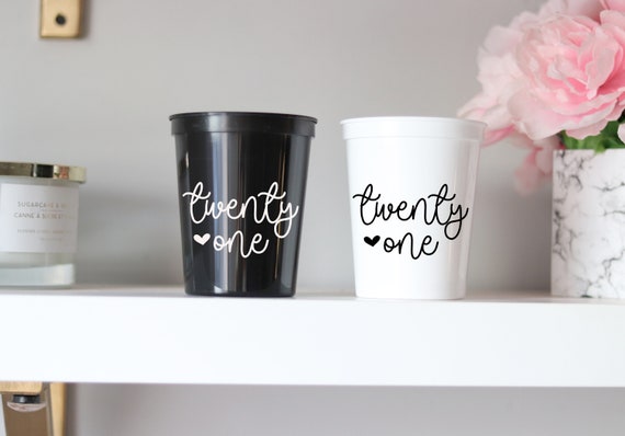 21st Birthday Party Cups | Birthday Party Favors | 21st Birthday Party Gifts | Customized Birthday Party | Personalized | 21st Birthday | 21