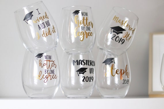 Graduation Wine glass gift | Personalized Graduation Wine glass | Graduation Gift | Graduate Gift | Masters Degree Gift | Class of 2019