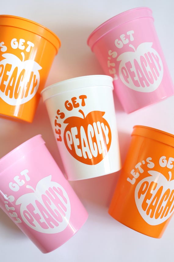 Let's Get Peachy  Bachelorette | Peach Cups | Peachy Bride | Drink Up Peaches | Peach Theme Bachelorette | Peach Bachelorette Cups | Peachy