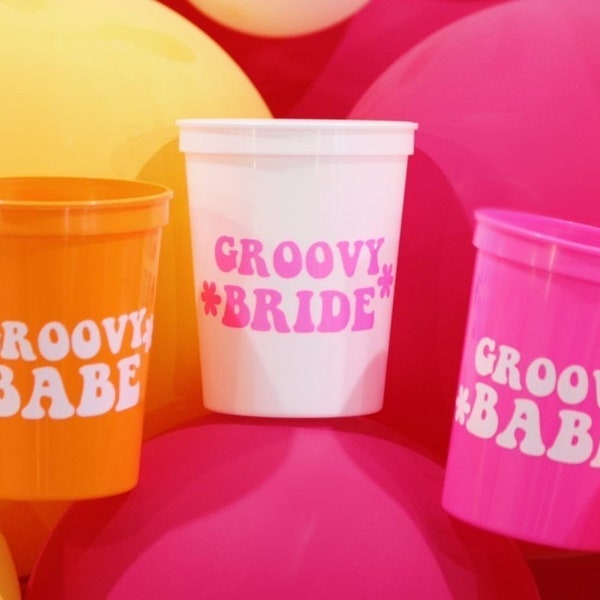 Groovy Bachelorette | Disco Bachelorette | 80s Bachelorette | Groovy Bachelorette Cups |  Groovy Party Favors | Groovy Bride | Groovy Babe