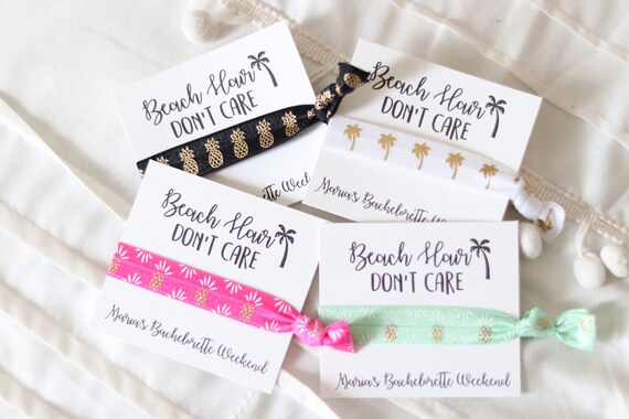 Beach Hair Ties | Beach Weekend Hair Ties | Bachelorette Hair Tie | Personalized Hair Ties | Bach Favors | Bridesmaid Hair Tie | Custom