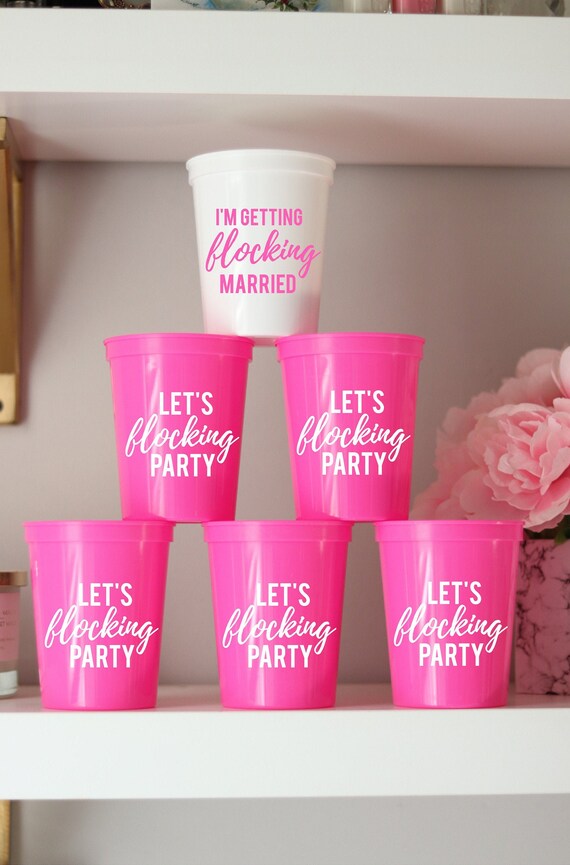 Bachelorette Flamingo Party Cups | Bachelorette Party Favors | Personalized Bachelorette Party Gifts | Customized Bachelorette Party | Bach