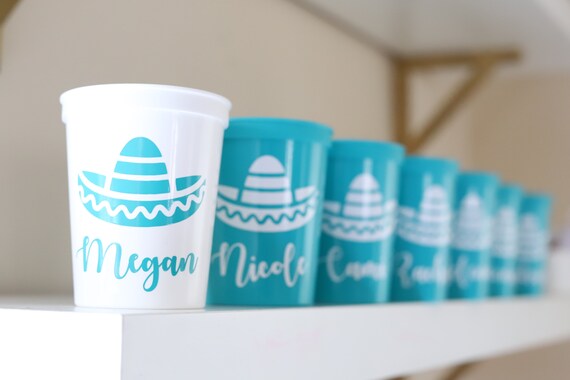 Fiesta Bachelorette Party Cups | Cancun Bachelorette | Mexico Bachelorette | Personalized Fiesta Cups |  Bachelorette Party Favors | Cancun