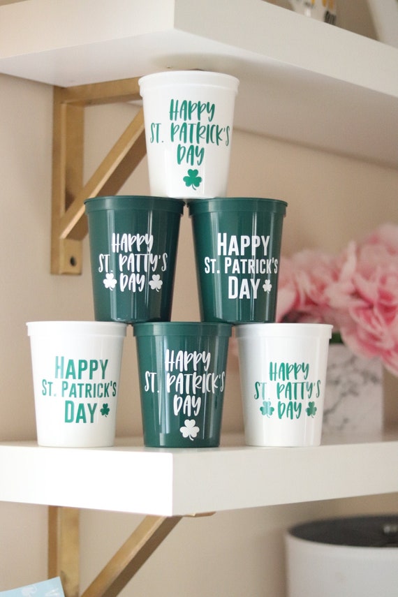 St. Patrick's Day Cups | Happy Saint Patty's Day Cups | St. Patrick's Day Favors | St. Patty's Day Cups | Happy Saint Patrick's Day Treats