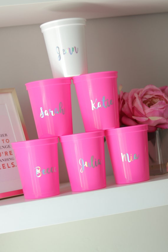 Bachelorette Party Cups with Names | Bachelorette Party Favors | Personalized Bachelorette Party Gifts | Customized Trendy Bach Party | Name