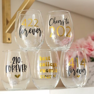 College Roomie Cadeau | Roomie Gift Idee | Roomie Cadeau | College Roommate Wineglass | College roomie wijnglas | College Roommate Cadeau Idee