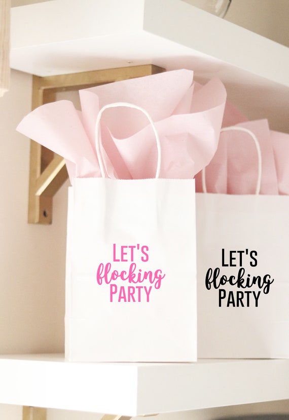 Bachelorette Flamingo Gift Bags | Flamingo Bachelorette Party Favors | Flamingo Theme Favors |  Let's Flocking Party | Flamingo Party Gifts