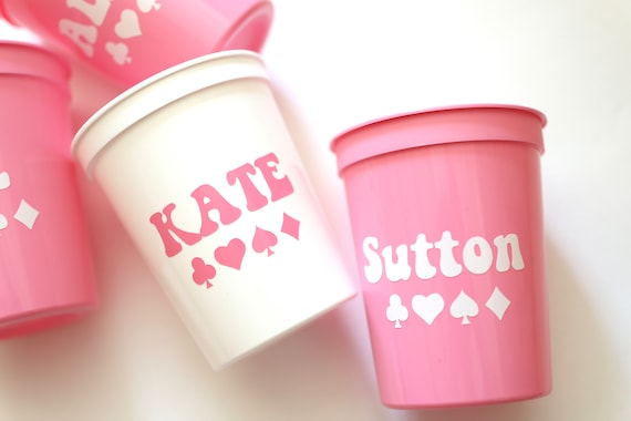 Personalized Vegas Bachelorette Cups with Names | Vegas Bachelorette Favors | Vegas Favors | Vegas Cups | Las Vegas Bachelorette | Las Vegas