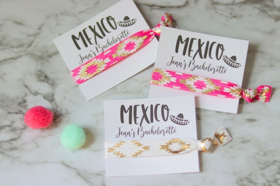 Personalized FINAL FIESTA Hair Tie | Hair Tie Favors | Mexico Bachelorette | Cactus Favors | Bachelorette favors | Fiesta Bachelorette Party