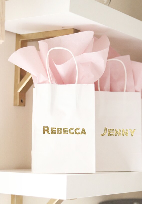 Gift Bags with Names | Bridesmaids Gift Bags | Personalized Gift Bags | Bachelorette Party Gift Bags with Names | Paper Gift Bags with names