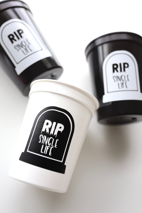 RIP Single Life | Halloween Bachelorette Cups | Halloween Bachelorette Favors | Funeral Bachelorette Party Cups | RIP Bachelorette