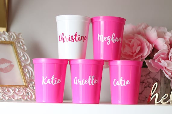 Bachelorette Party Cups with Names | Bachelorette Party Favors | Personalized Bachelorette Party Gifts | Customized Trendy Bach Party | Name