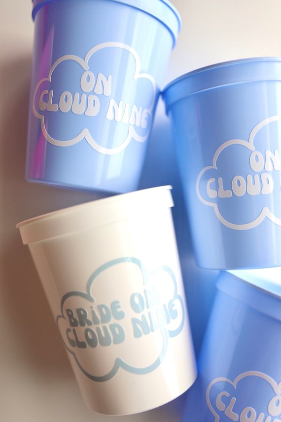 On Cloud Nine Bachelorette | Cloud Bachelorette Cups | Cloud Cups | Bachelorette Cups | Blue Bachelorette | Blue Bachelorette Party Favors |