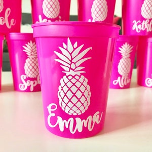 Bachelorette Pineapple Party Cups | Bachelorette Party Favors | Personalized Bachelorette Party Gifts | Customized Bachelorette Party | Bach