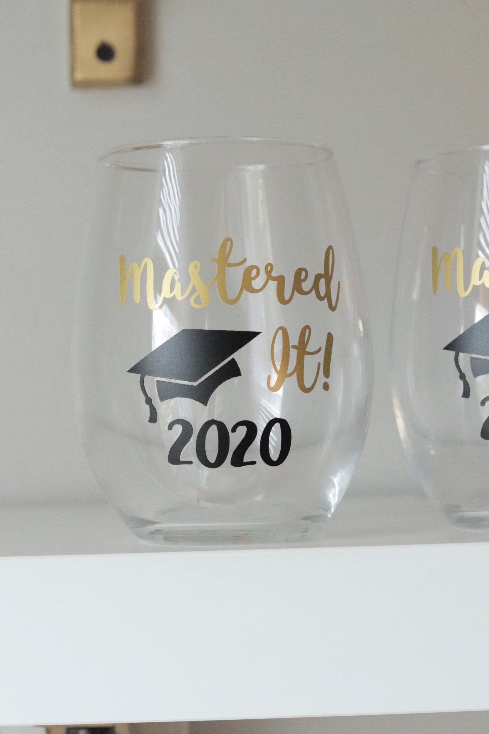 2021 Mastered It Wine Glass Graduation Gift Masters Degree Etsy