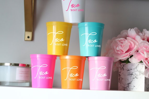 Taco Bout Love Bachelorette Cups | Let's Get Smashed |  Bachelorette Party Cups Favors | Cancun Bachelorette | Mexico Fiesta Cups