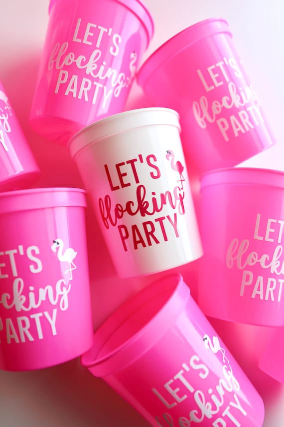 Flamingo Bachelorette | Flamingo Bachelorette Cups | Let's Flocking Party | Flamingo Party Favors | Flamingo Theme Bachelorette Party Gifts