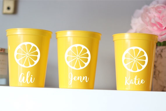 Lemon Bachelorette Party Cups | Lemons Cups | Lemon Bachelorette Party Favors | Bach Party Gifts | Personalized | Lemon