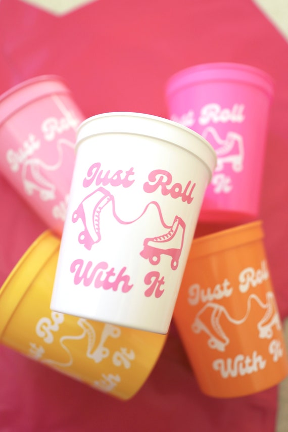 90s Bachelorette | Just Roll with it Cups | Roller Blade Bachelorette  | 90s Party Favors | 90s Favors | 90s Bachelorette Cups