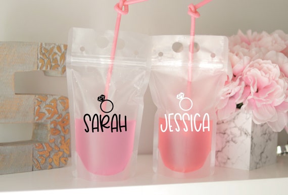 Bachelorette Drink Pouches | Engagement Drink Pouch | Bachelorette Drink Pouch | Bachelorette Drink Pouch with Names | Personalized | Favors