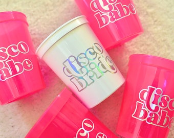Disco Bride | Disco Babe | Disco Bachelorette Cups | Disco Bachelorette Favors | Disco Favors | Disco Cups | Last Disco | Dancing Queen