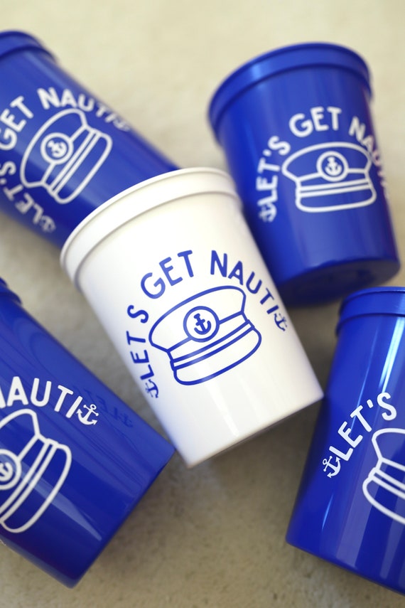 Let's Get Nauti Bachelorette Cups | Boat Bachelorette Cups | Bachelorette Cruise Favors | Nautical Bachelorette Favors | Bachelorette Cups