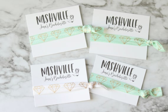 Nashville Bachelorette Hair Tie Favors |  Bachelorette Party Favors | Personalized Hair Ties | Nash Bach Favors | Cheap Nashville Favors