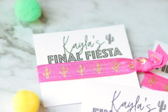 Final Fiesta Hair Tie | Hair Tie Favors | Mexico Bachelorette | Cactus Favors | Bachelorette favors | Fiesta Bachelorette Party