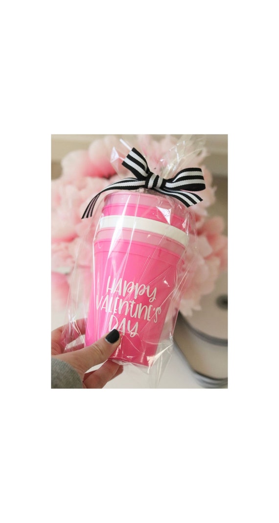 Valentine’s Day Assorted Cup (5) Set with Straws | Send a Valentine Treat | Valentine's Box to Send | Valentine's Favors| Valentine gift