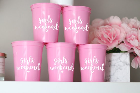 Girls Weekend Cups | Girls Weekend Bachelorette Party Cups | Sleepover Party Favors | Personalized Bachelorette Party Gifts | Bachelorette