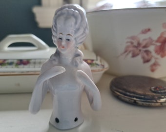 Antique Porcelain Halfdoll. Antique Victorian Porcelain Half Doll. Very Nice Collector's Item. Porcelain Marie Antoinette