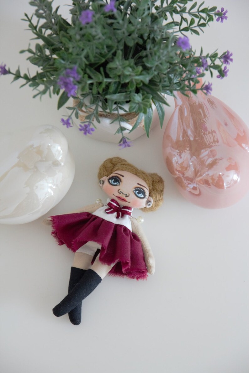 Mini doll brooch Unique gift Ready to ship Handmade unique accessories Personalized handmade brooch for girl /& woman jacket accessories