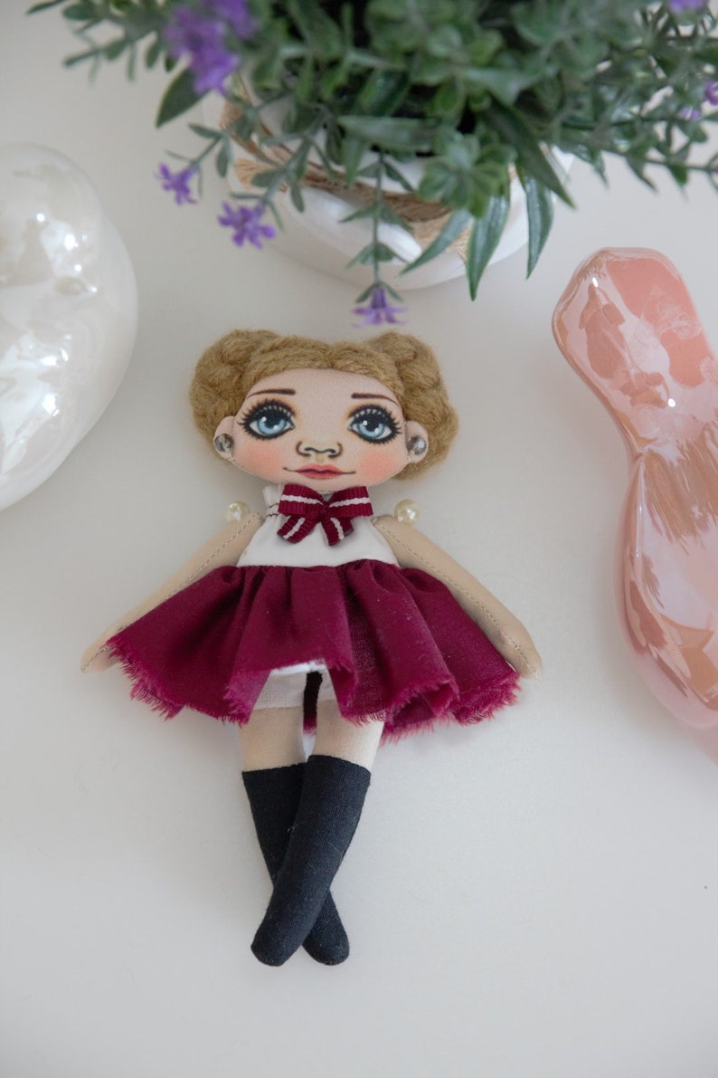 Mini doll brooch Unique gift Ready to ship Handmade unique accessories Personalized handmade brooch for girl /& woman jacket accessories