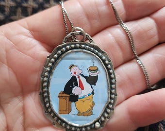 Vintage Popeye Lunch Box Pendant Wimpy the Hamburger lover