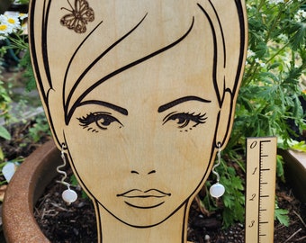 Coin Pearl Dangle 3 lengths Sterling Silver Earrings