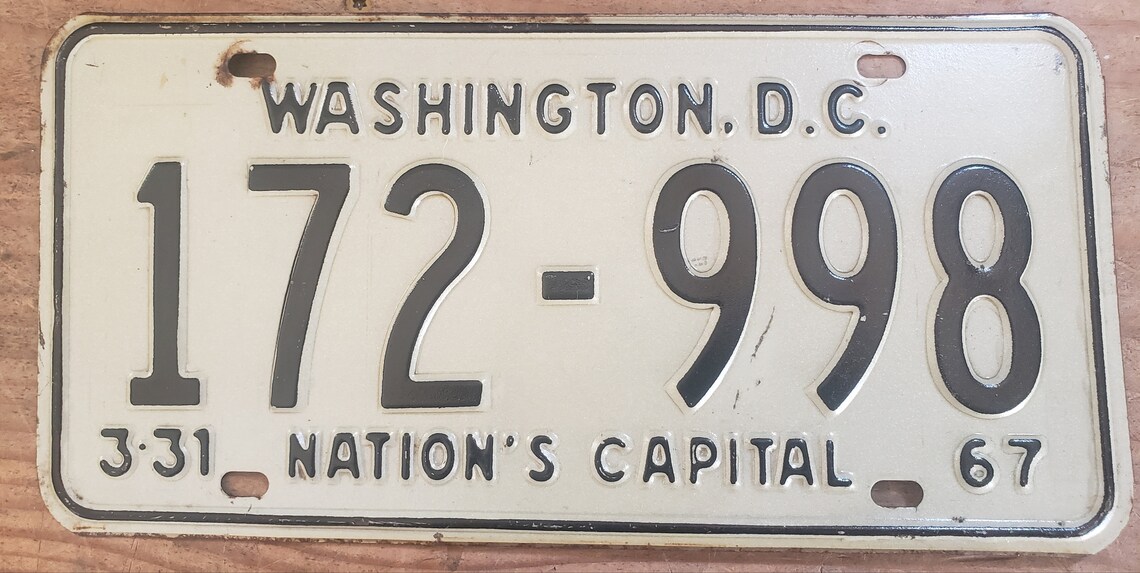 WASHINGTON DC license plate for sale. This is a real plate. Etsy