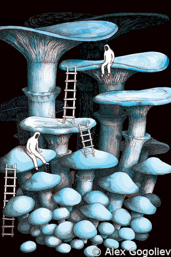 TRIPPY POSTER PSYCHEDELIC MUSHROOM HOUSE FANTASY PICTURE GIANT WALL ART PRINT