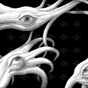 Creepy, Gloomy and Grim Tentacles Wall Art Print