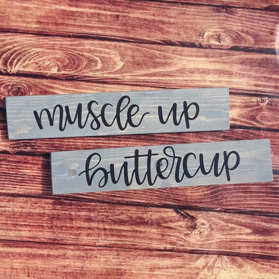 Muscle Up Buttercup Workout Room Decor Gym Decor Etsy
