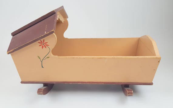 wooden babydoll cradle