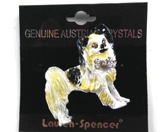 Posh Pooch Lanren-Spencer Pin Brooch Dog Austrian Crystals