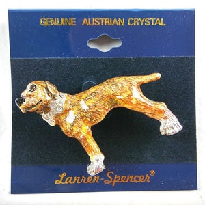 Posh Pooch Lanren-Spencer Pin Brooch Hungarian Vizsla Dog Austrian Crystals