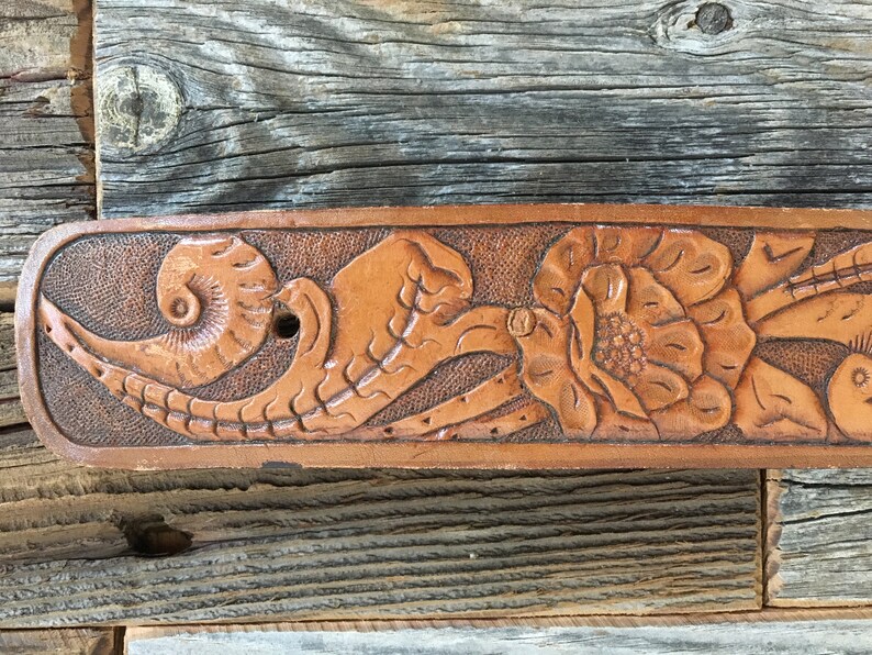 Vintage Tooled Leather JOE Name Belt ~ Western Cowboy Belt ~ New Old Stock